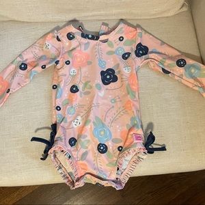 Ruffle Butt Girl Pink Swim Suit 12-18 months